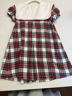 Sophie & Lucas Classic Red Plaid Kids Dress with White Sailor Collar size 2T
